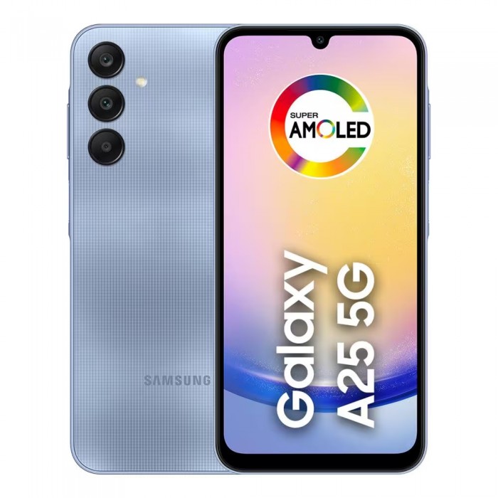 Oferta Relâmpago Celular Samsung Galaxy A25 5G 256GB, 8GB RAM, Câmera Traseira Tripla de até 50MP, Selfie de 13MP,Bateria de 5.000 mAh, Tela super AMOLED de 6.6” Azul Claro